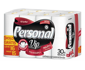 Papel Higiênico Folha Dupla Personal 30m 16 Unidades